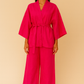 PINK KIMONO SET 100% LINEN
