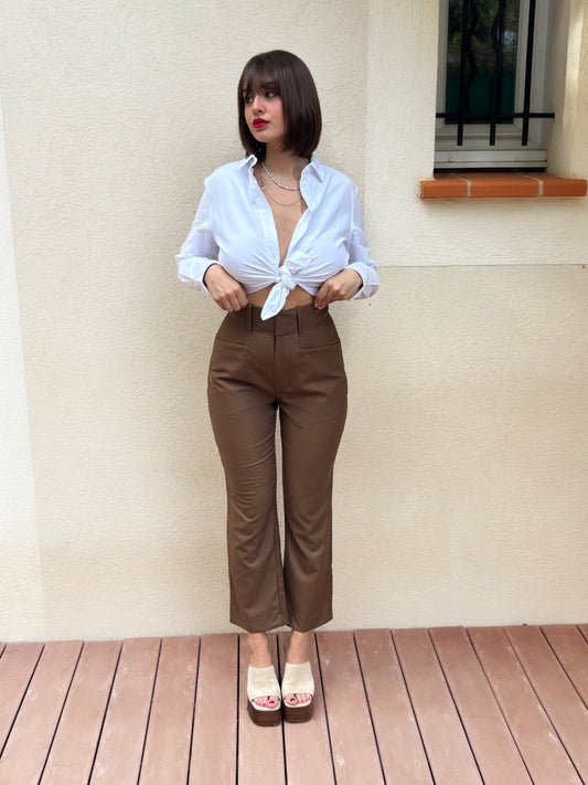 PANTALON BOOT-CUT 100% FLANELLE DE LAINE