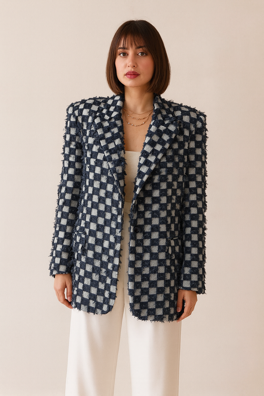 BLAZER CROISÉ EN DENIM 100% COTON