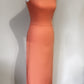 Robe corail asymétrique