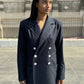 BLAZER CROISÉ EN LAINE BOUTONS MÉTAL