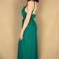 ROBE LONGUE VERTE EN MAILLE