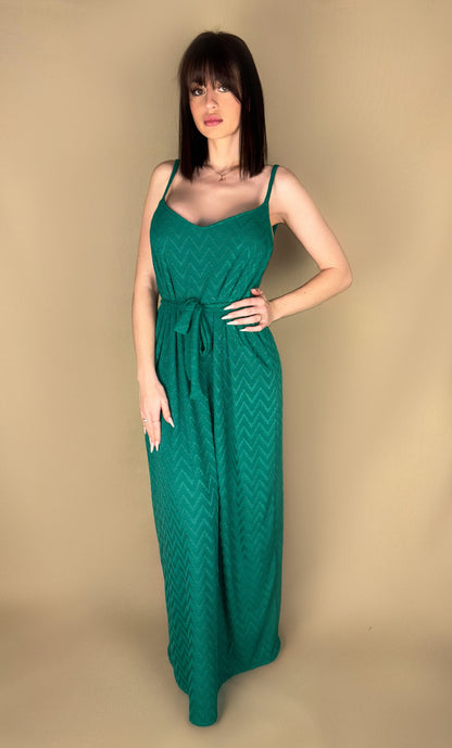 ROBE LONGUE VERTE EN MAILLE