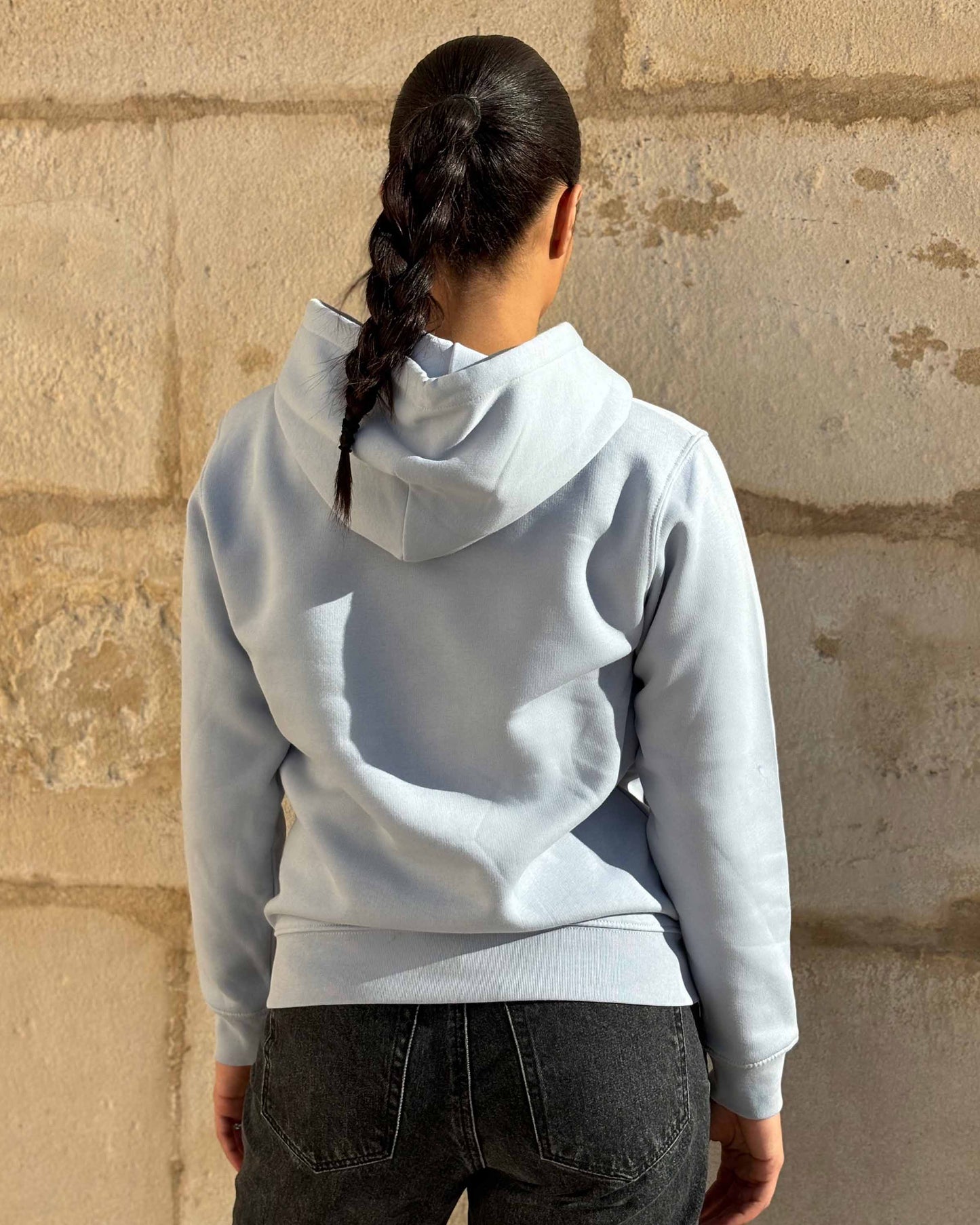 SWEAT-SHIRT EN COTON BIO BLEU GRIS