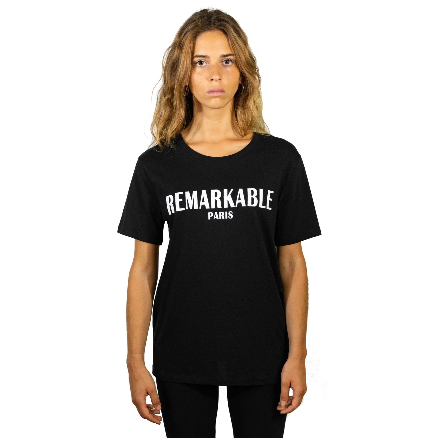 T-SHIRT NOIR EN COTON BIO REMARKABLE PARIS BLACK